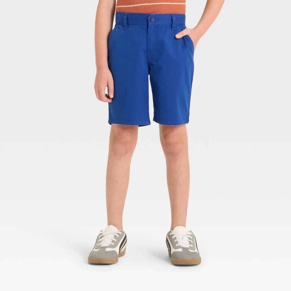 Cat & Jack Boys Flat Front At the Knee Chino Shorts Indigo Blue Size 5
